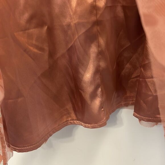 asos Design mauve sheer tiered mini dress Size 8 NWOT - Picture 5 of 11